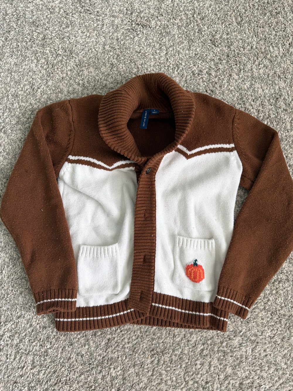 Janie and Jack Cardigan with Pumpkins - 6 boys